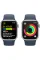 Apple Watch Series 9 41mm GPS Silver Aluminum Case with Storm Blue Sport Band (M/L)